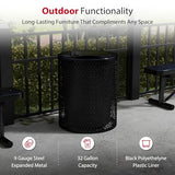 Leisure Craft 32 Gallon Commercial Outdoor Trash Can, Metal