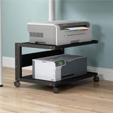 2-Tier Printer Stand & Rolling Shelf for Home Office Compact Under Desk Printer Rack & Copier Table Space-Saving nization Solution