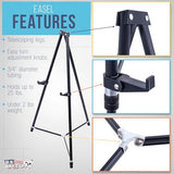 Large Adjustable Height Portable Easel Stand, Sign Display, Holds 25 lbs - Floor & Tabletop Easels