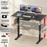 5 x 28 Inches Electric Height Adjustable Standing Desk with Drawer and Memory Preset