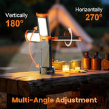 CAVN Rechargeable Camping Lights with Stand 6.5 ft Max Height, Portable Cordless LED Work Light 2200 Lumens 6500/4500/3500K Dimmable Camping Essentials Gear with Detachable Tripod, Orange