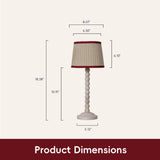 White Wood Base Table lamp,8x8x18 inch Country Style Desk lamp,Modern Pleated lampshade Suitable for bedrooms and Offices Pack of 2 (Bulbs Not Included)