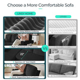 LINSY HOME Sectional Couches for Living Room, 106" U Shape 4 Seats, Black
