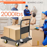 Platform Truck, Foldable Flatbed Cart Heavy Duty Push Cart Dolly Large Platform w/ 5