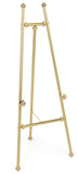 Floor Easel with Fixed Height Sign Supports, 58"h Tripod Stand for Displaying Artwork or Directional Signage - Brass Finish