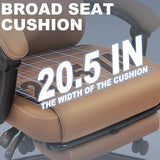 Misolant Big and Tall Office Chair with Footrest, High Back Desk Chair with Linkage Armrest, 90-155° Recline Executive Computer Chairs