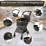 Dyna-Living Personal Folding Shopping Cart 70lbs Load-Capacity Foldable Shopping Carts for Groceries