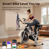 YOSUDA Exercise Bike, Brake Pad Stationary Bike for Home with Exclusive App, Magnetic Indoor Cycling Bike with 300 lb Weight Capacity, Low Noise, Magnetic-Black
