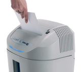 +1 SS7 Professional Small Office Strip Cut Shredder; Shreds up to 27 sheets of paper at a time, CDs, DVDs and credit cards; Carbon hardened cutting knives unaffected by staples and clips KOBRA