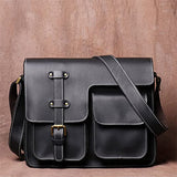 Men's Vintage Crossbody Bag Genuine Leather Casual Shoulder Retro Messenger Bag