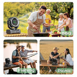 24000mAh Camping Fan, Portable Rechargeable Fan, Battery Powered Fan with LED Lantern & 120° Oscillation, Battery Operated Ventiladores for Travel, Tent, Fishing, Jobsite, Outdoor, Gifts for Men Dad