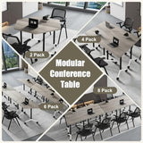 47.2in Flip Top Folding Conference Room Table with Rolling Wheels