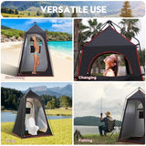 Camping Shower Tent, Portable Outdoor Privacy Shelter for Showering & Changing, 7.2 FT Easy-Setup Toilet Tent with Floor & UPF 50+, Ideal for Hiking, Fishing, Beach