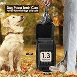 Small Trash Can with Lid-5L/1.3 Gal,Stainless Steel Outdoor Dog Poop Garbage Can-Farmhouse Retro Metal Waste Bin w