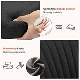 Sweetcrispy Armless Office Chair, Modern Fabric Home Office Desk Chairs with Wheels Adjustable Swivel Task Computer Vanity Seat for Small Spaces
