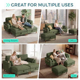 LINSY HOME 76" Modular Sectional Sofa with Storage