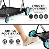 Foldable Shopping Cart, 200 lbs Capacity Grocery Carts on Wheels with Collapsible Crate Heavy Duty