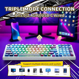 Mechanical Gaming Keyboard, Wireless Creamy Keyboard Hot Swappable Custom Keyboards Rechargeable