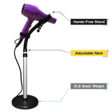 LUEXBOX Hair Dryer Stand, 360 Degree Rotating Lazy Stand with Heavy Base, Hands-Free Blow Dryer Holder, Adjustable Height Holder
