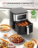 6-in-1 Air Fryer, 7-Qt Large Capacity, 50°F–400°F Precise Temp Control, 100 Presets, Dishwasher Safe