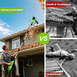 Hooseen Roof Gutter Cleaning from The Ground, 40V Leaf Blowers Cordless with 2 Battery, Adjustable Pole (98inch)3 Speed Modes 500CFM/180MPH