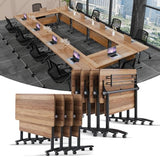 Modern Conference Table,4PCS Folding Conference Table with 360°Mobile Wheels,Office Conference Room Table for 4-6 Person