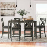 Signature Design by Ashley Caitbrook Casual Counter Height Dining Table and Upholstered Bar