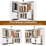 Aheaplus Closet System with 6 Drawers, 4 Hanging Rods & Corner Tower