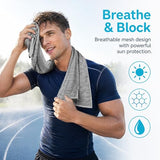 Yekblossom 6 Pack Cooling Towel, Ice Towel for Neck, Soft Breathable Microfiber Towel, Hyper-Evaporative Cooling Towels for Yoga Sports Gym Running Workout Camping Outdoor Activities (3black+3grey)
