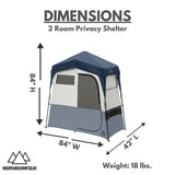 Caddis Rapid 2-Room Privacy Shelter, Camping Shower Tent, Privacy Tents for Camping, Pop Up Tent for Showering, Changing or Lavatories, Portable Shower, (by Caddis Sports)