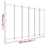 Zexlorith 6-Panel Room Divider, Brown Fabric Partition, 118.1x78.7 in