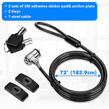 Laptop Lock, Tablet Lock Security Cable, 2 Keys Sturdy Steel iPad Locking Kit w/Adhesive Anchors