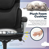 Serta Bryce Executive Office Chair, Ergonomic Computer DeskChairs with Patented AIR Lumbar Support, Comfy Body Pillows, Black