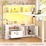 L Shaped Standing Desk, Reversible Computer Office Desk with Drawers & Hutch,
