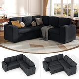 wanan Sectional Sleeper Sofa with Pull Out Couch Bed, 5 Seats Modular L Shaped Cloud Couch with Storage Chaise