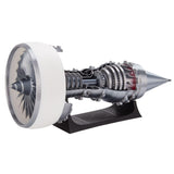 MechPuConToy Turbofan Engine Model Kit That Works, TRENT900 1/15 Functional Turbofan Aircraft Jet Engine Model with Red Simulated Flame Light - Finished Version (Electric Light Version)