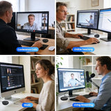 Ynoonvon Conference Speakerphone with 360° Voice Pickup, AI Noise Reduction & Echo Cancellation, USB Plug and Play Desktop Microphone Speaker
