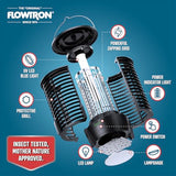 Flowtron Rechargeable Bug Zapper Lamp | 2-in-1 3600mAh Battery Powered LED Light & Insect Killer with USB-C Charging | 2150 Sq Ft Indoor Outdoor Coverage Mosquito Trap for Patio, Camping, Yard, Home