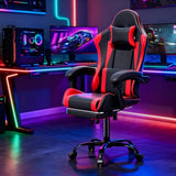 Magshion Video Gaming Chair for Adults, Ergonomic Computer Desk Chair with Linkage Armrests, Height Adjustable Gamer Chair, Red