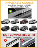 Tuyoung 300lbs Roof Rack Cross Bars Compatible with Jeep Grand Cherokee 2011-2021 with Grooved Side Rails, All-Aluminum Heavy Duty Metal Lock Roof Rails Crossbars Luggage Racks Kayak Bike Accessories