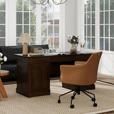 Large Executive Desk with Roman Column Design, for Boss Office Home Office 3 Drawers incl. File Drawer