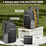 Seektop Lightweight Packable Hiking Backpack Waterproof Expandable 20L-28L for Women Men, RFID Day Pack for Travel & Camping
