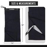 Club Scrub Golf Club and Ball Cleaning Pouch, Black, Golf Towel, Microfiber, Waterproof, Machine Washable