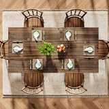 TRIBEWOOD Dining Table for 4-6, 63 Inch Farmhouse Solid Wood Dining Table