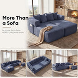 Oversized Cloud Boneless Couch with Chaise, 146" Modern U Shape Modular Deep Seat Sectional Sofa