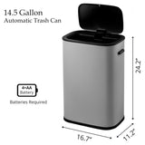 Automatic Trash Can with Lid,50l/13.2gal Touchless Motion Sensor Kitchen Trash Bin,Soft-Close Slim Garbage Can for Bathroom Living Room Office