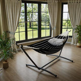 Garvee Double Hammock with Foldable Steel Stand and Carry Bag – Indoor/Outdoor Standing Hammock, 450 LBS Capacity, for Garden, Camping, Beach (Onyx)