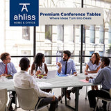 Sturdy Conference Table with Cable Management Grommets Modern Rectangle Office Meeting Table with Wood Tabletop