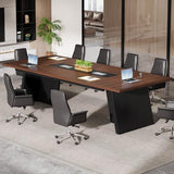 Tribesigns 8ft Conference Table, Modern Office Meeting Room Desk with Cable Management