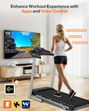 Cardirun Foldable Treadmill with Incline, 350 LBS Capacity, 3.0HP Quiet Running Treadmills for Home, Incline Treadmill with Pulse Sensor and Bluetooth Speaker